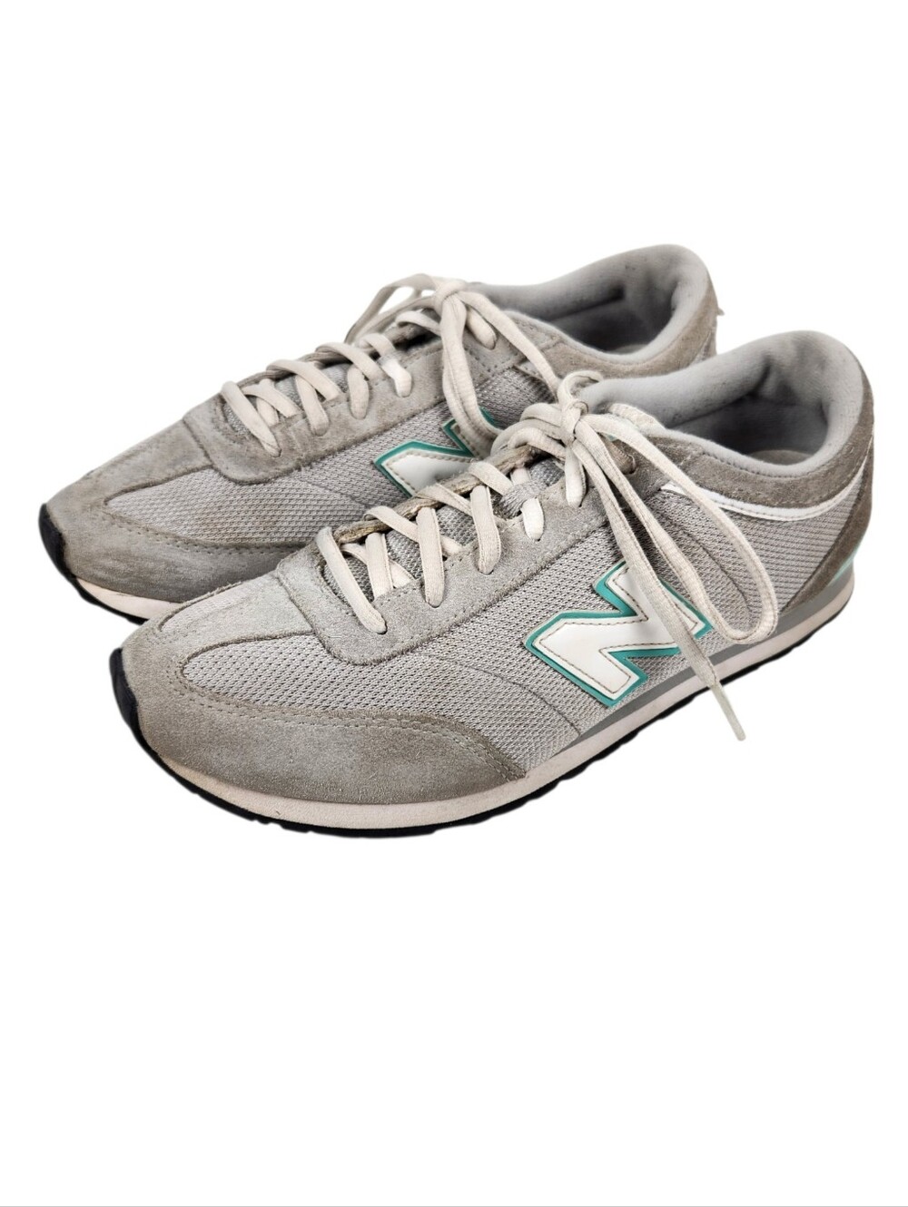 New Balance 556 Suede Leather Lace Up Running Shoes Grey White Womens Size 8.5